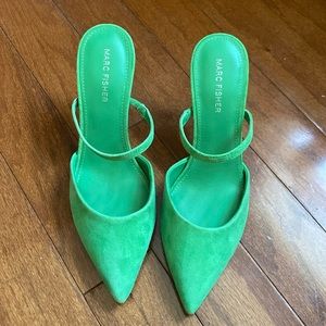 Marc Fisher Green Suede Heels Hadais